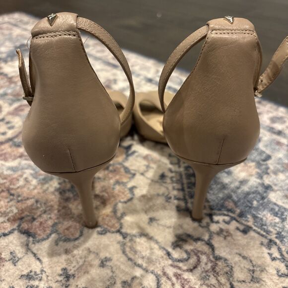 Sam Edelman Strappy Tan Beige Open Toe Heeled Sandals Women's Size 8.5 - Picture 4 of 6